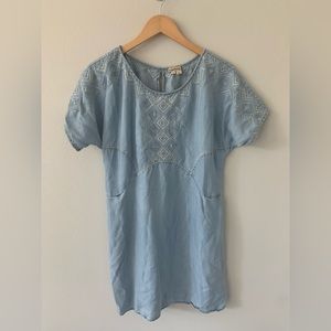 Holding Horses Soft Denim Embroidered Dress